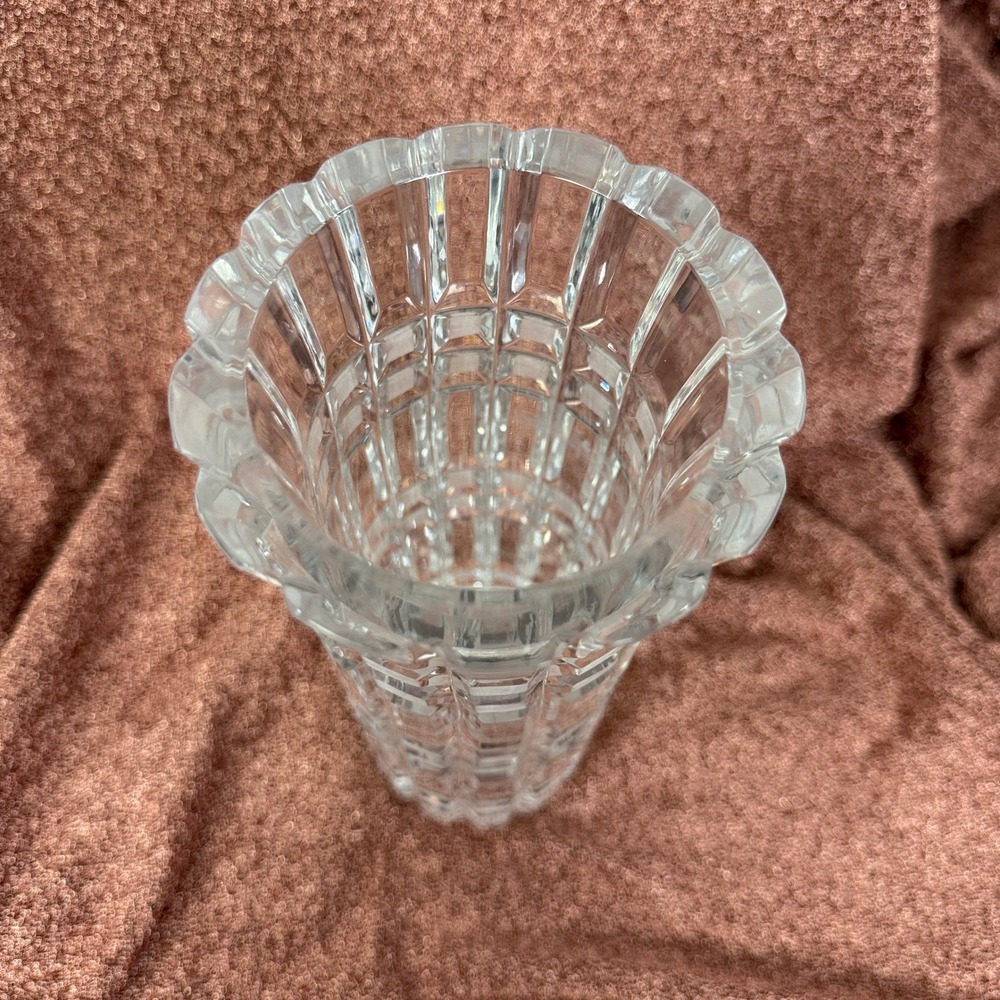 Vintage 1970s Cut Crystal Vase 10 1/4" Gusevskoy Crystal U.S.S.R. - Picture 3 of 8